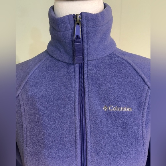 Columbia, Fleece Semi Fitted Jacket with Zip Pockets, High Neck, Purple, Size S - Picture 4 of 11